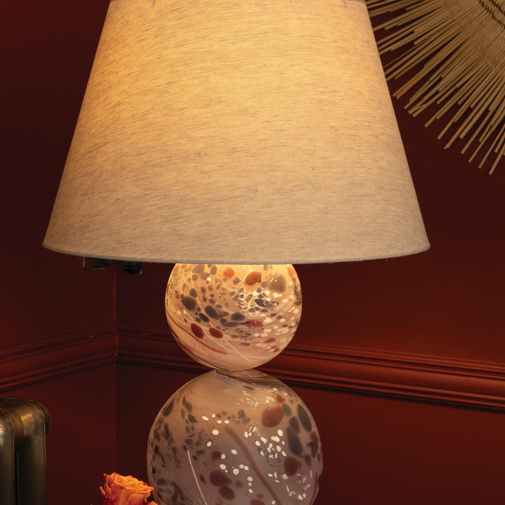 Ariana Crystal Glass Table Lamp by William Yeoward in Amethyst Purple